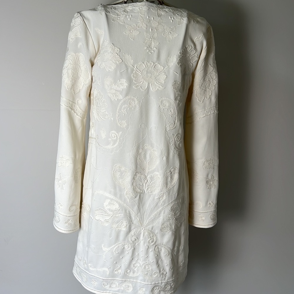 Juicy Couture Cream Angel Embroidered Crepe Dress - Picture 4 of 5